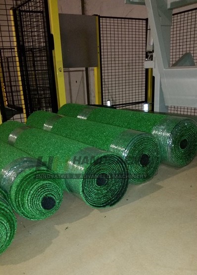 Complete finishing line for grass coupon production